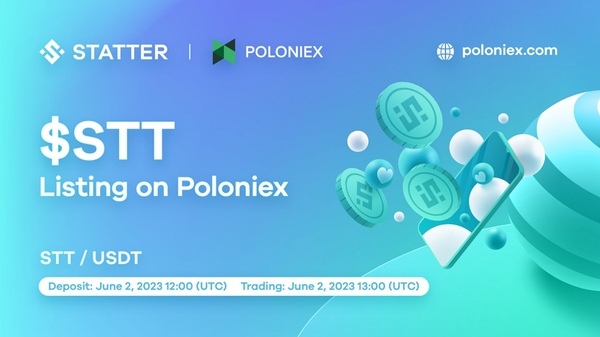 STT（Statter公链）上线P网交易所（Poloniex），涨幅达300%